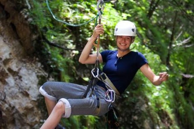 Antigua Zipline Canopy Adventure from St John’s - Harness training before the first ride