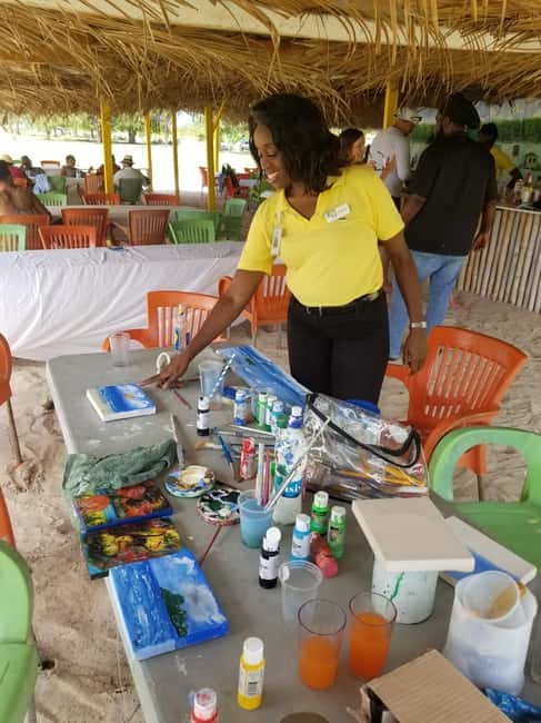 Sip & Paint with lunch on exciting Ffryes Tiki beach Bar - Meeting the local painter and making your souvenir