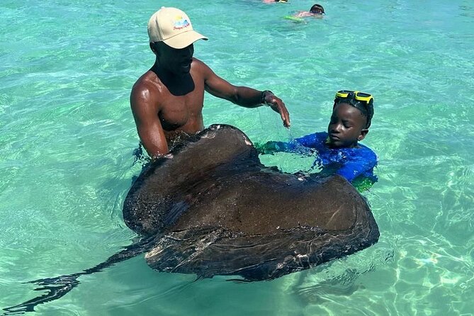 Stingray City Experience Antigua - Cruise Ship Passengers Edition - Entering shallow water with the stingrays